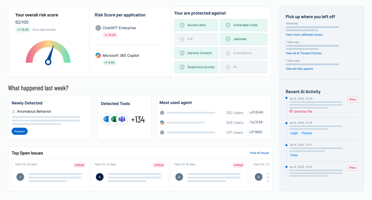 Tenable AI Exposure dashboard in Tenable One