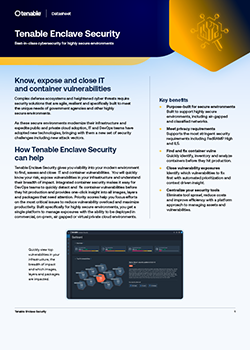 Tenable Enclave Security data sheet